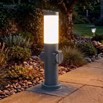 Brilagi - Spoljna lampa sa 2 SCHUKO utičnicama NOVA 1xE27/15W/230V 40 cm IP44 antracit