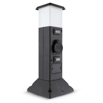 Brilagi - Spoljna lampa sa 2 SCHUKO utičnice 1xE14/15W/230V IP44 crna