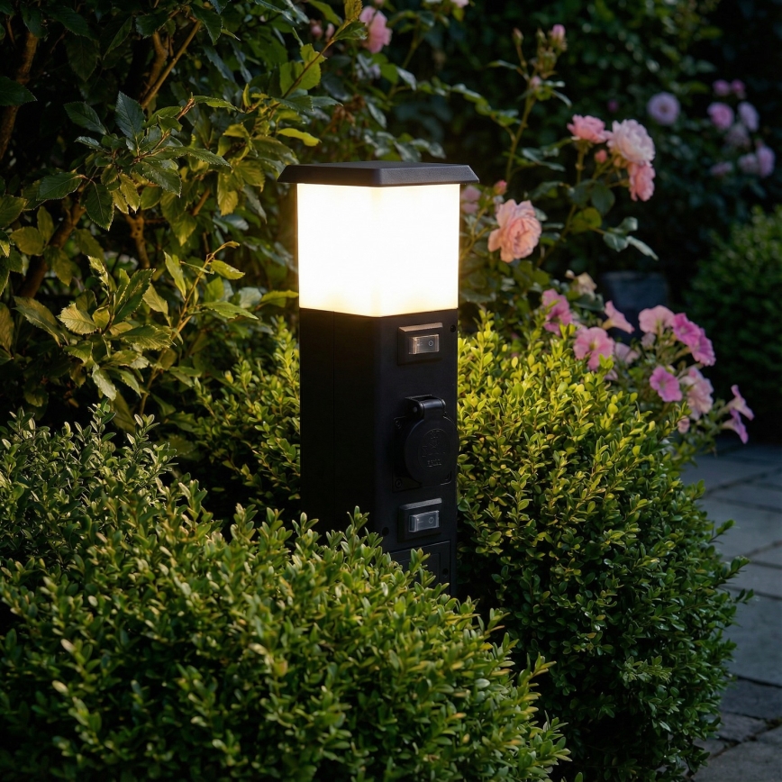 Brilagi - Spoljna lampa sa 2 SCHUKO utičnice 1xE14/15W/230V IP44 crna