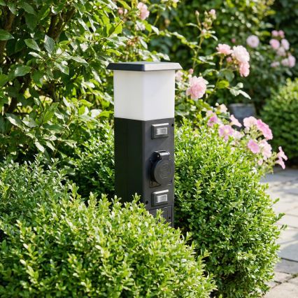 Brilagi - Spoljna lampa sa 2 SCHUKO utičnice 1xE14/15W/230V IP44 crna