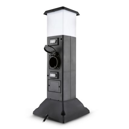 Brilagi - Spoljna lampa sa 2 SCHUKO utičnice 1xE14/15W/230V IP44 crna