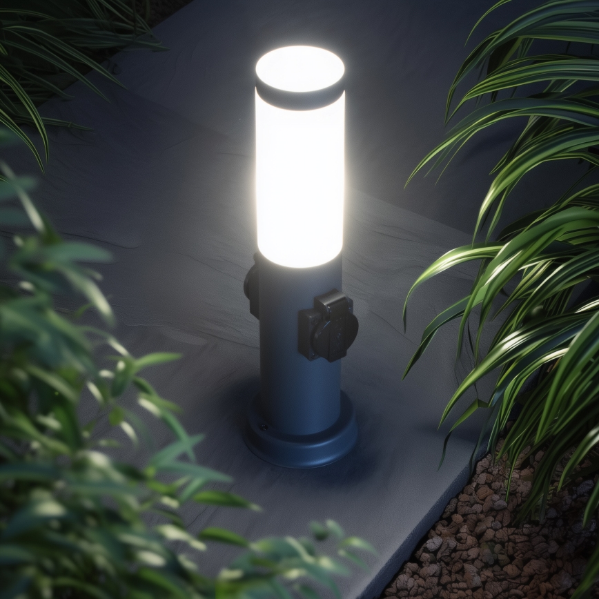 Brilagi - Spoljna lampa sa 2 SCHUKO utičnicama NOVA 1xE27/15W/230V 40 cm IP44 antracit