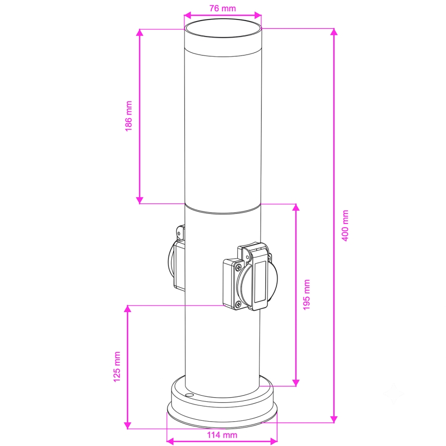 Brilagi - Spoljna lampa sa 2 SCHUKO utičnicama NOVA 1xE27/15W/230V 40 cm IP44 antracit