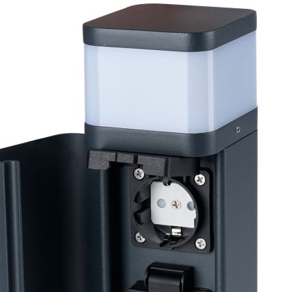 Brilagi - Spoljašnja lampa PILLAR sa dve SCHUKO utičnice, 1xG9/11W/230V, IP44, antracitna