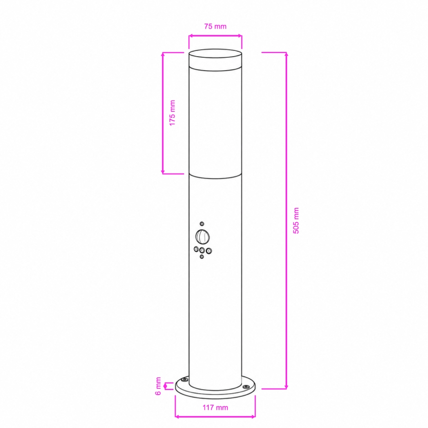 BRILAGI - Spoljašnja lampa sa senzorom pokreta ELIA 1xE27/20W/230V IP44 50 cm mat hrom