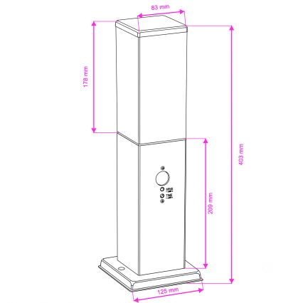 BRILAGI - Spoljna lampa sa senzorom NOVA 1xE27/15W/230V 40 cm IP44 braon