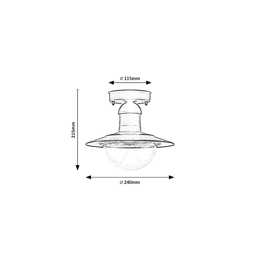 Brilagi - Spoljna plafonska svetiljka MOLDE 1xE27/60W IP44 crna