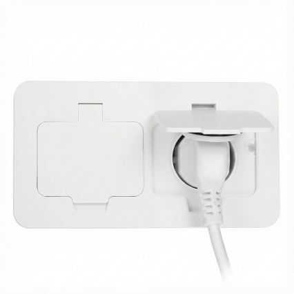 Brilagi - Spoljna ugradna podna dupla utičnica IP55, bela, pravougaona