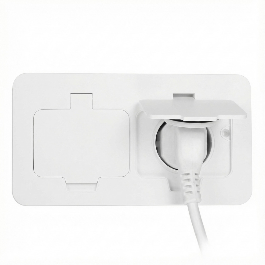 Brilagi - Spoljna ugradna podna dupla utičnica IP55, bela, pravougaona