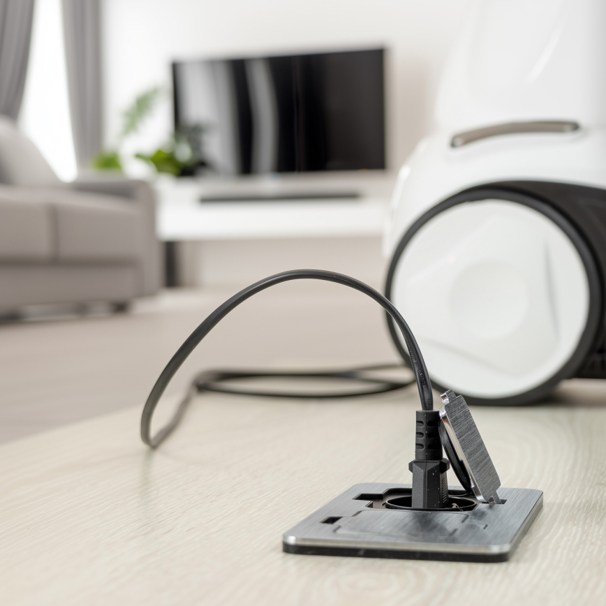 Brilagi - Spoljna ugradna podna dvostruka utičnica IP55, mat hrom, pravougaona