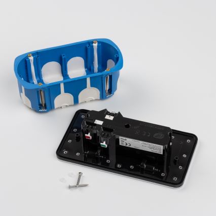 Brilagi - Spoljna ugradna podna dvostruka utičnica IP55, mat hrom, pravougaona