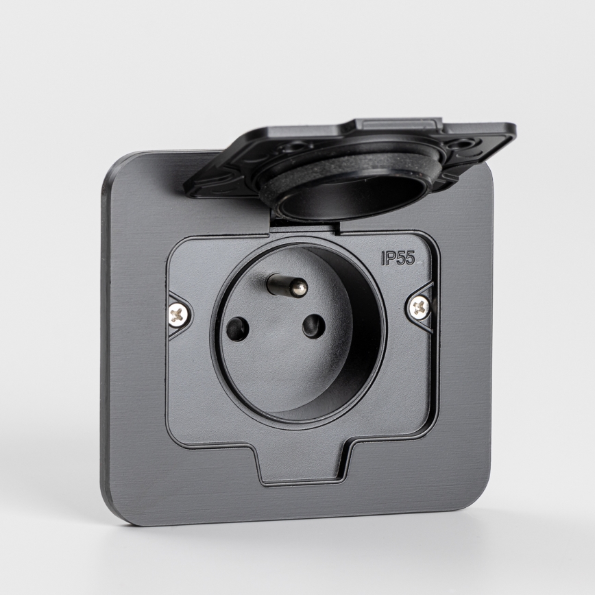 Brilagi - Spoljna ugradna podna utičnica IP55 crna pravougaona