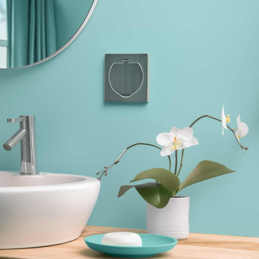 Brilagi - Spoljna ugradna podna utičnica IP55, mat hrom, kvadratna