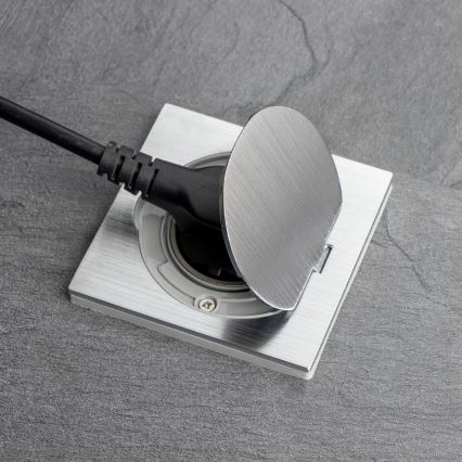 Brilagi - Spoljna ugradna podna utičnica IP55, mat hrom, kvadratna