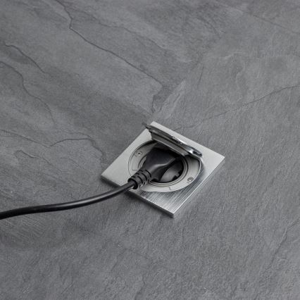 Brilagi - Spoljna ugradna podna utičnica IP55, mat hrom, kvadratna