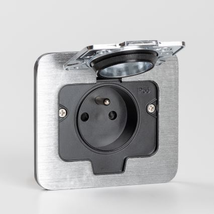 Brilagi - Spoljna ugradna podna utičnica IP55 mat hrom pravougaona