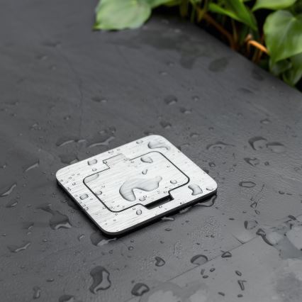 Brilagi - Spoljna ugradna podna utičnica IP55 mat hrom pravougaona