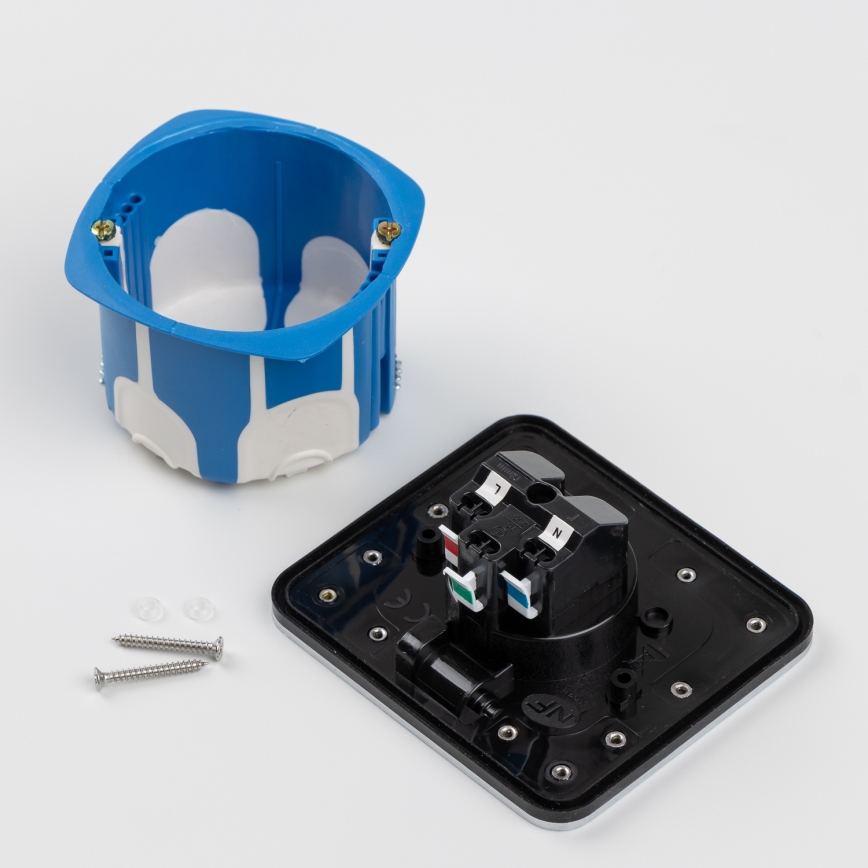 Brilagi - Spoljna ugradna podna utičnica IP55 mat hrom pravougaona