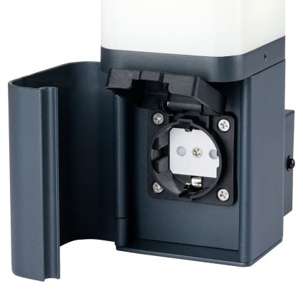 Brilagi - Spoljašnja zidna lampa sa SCHUKO utičnicom PILLAR 1xG9/11W/230V IP44 antracit