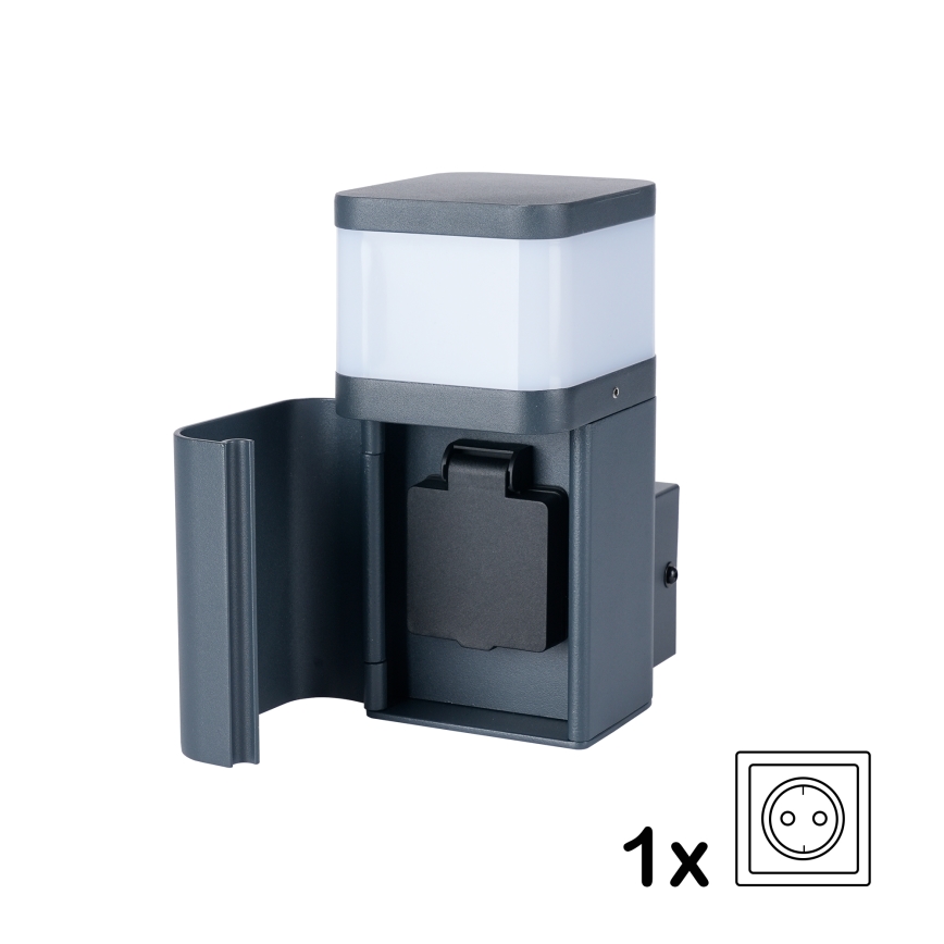 Brilagi - Spoljašnja zidna lampa sa SCHUKO utičnicom PILLAR 1xG9/11W/230V IP44 antracit