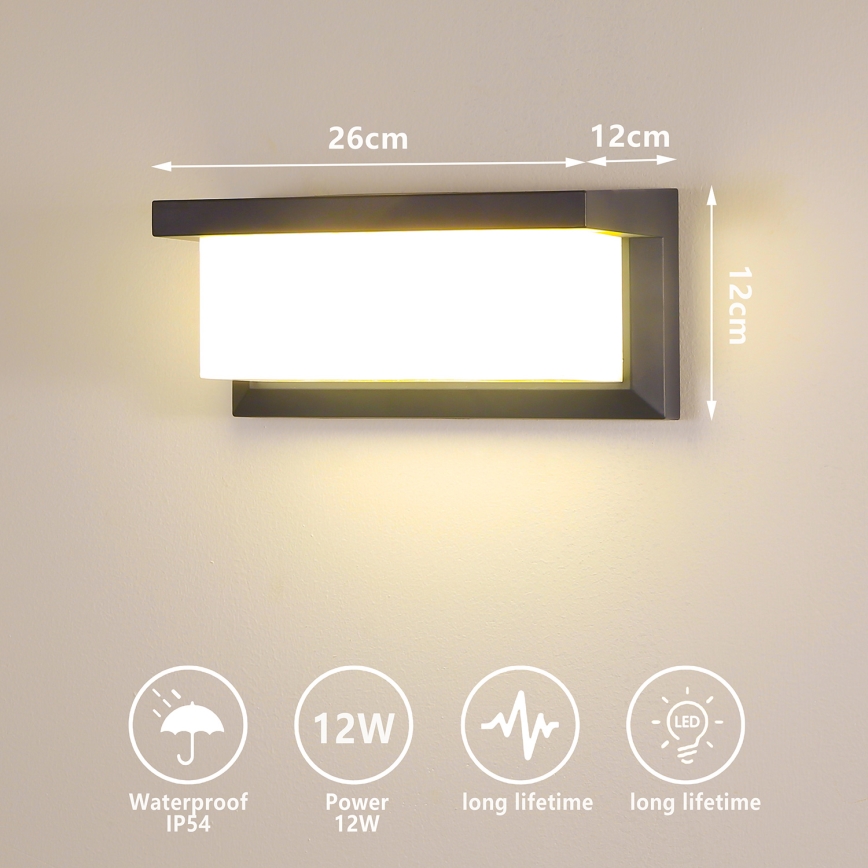 Brilagi - Spoljna zidna LED svetiljka BRICKY LED/12W/230V antracit IP54