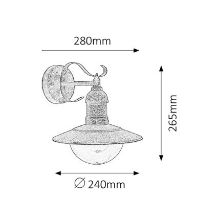 Brilagi - Spoljna zidna svetiljka MOLDE 1xE27/60W/230V IP44 bronza/patina