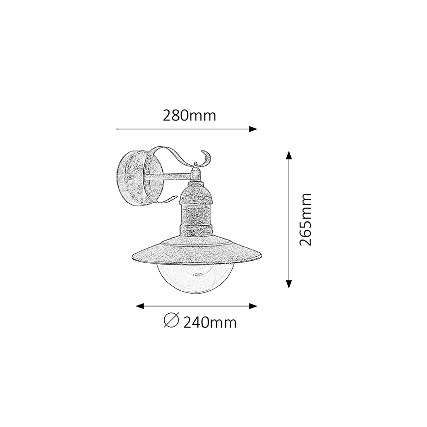 Brilagi - Spoljna zidna svetiljka MOLDE 1xE27/60W/230V IP44 bronza/patina
