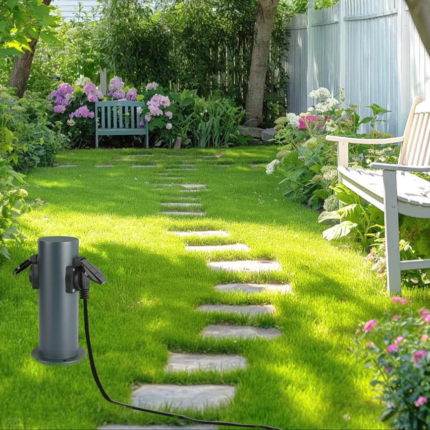 Brilagi - Spoljni stub sa 2 SCHUKO utičnice PILLAR 230V IP44 antracit