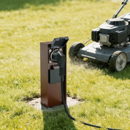 Brilagi - Spoljni stub sa utičnicama PILLAR 2Z SCHUKO 230V IP44, braon