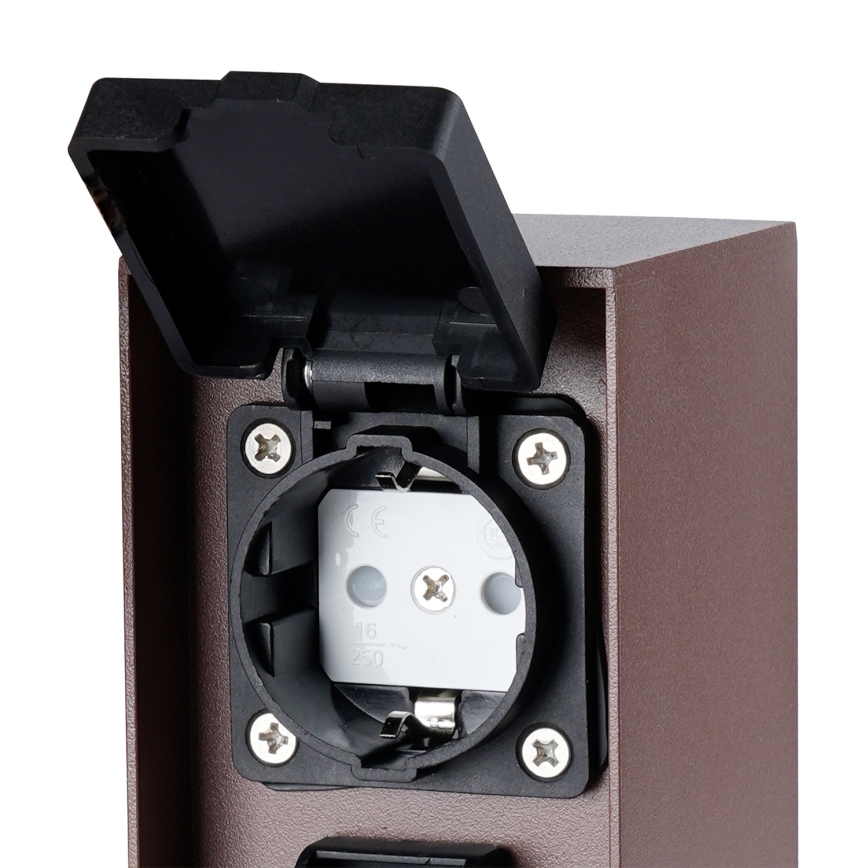 Brilagi - Spoljni stub sa utičnicama PILLAR 2Z SCHUKO 230V IP44, braon
