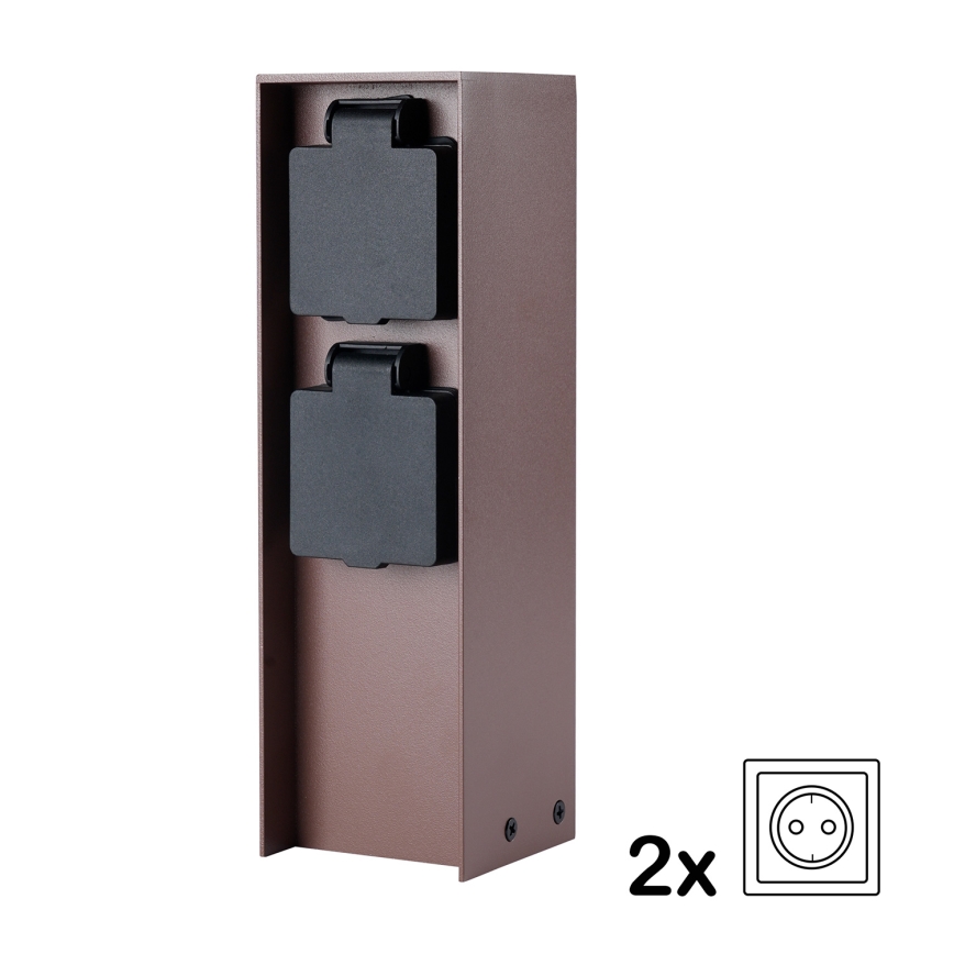 Brilagi - Spoljni stub sa utičnicama PILLAR 2Z SCHUKO 230V IP44, braon