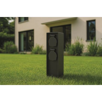 Brilagi - Spoljni stub za utičnice 2x 230V IP44 SCHUKO crni