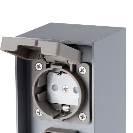 Brilagi - Spoljni stub za utičnice PILLAR 2Z SCHUKO 230V IP44, srebrne boje