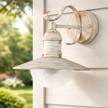 Brilagi - Spoljno zidno svetlo MOLDE 1xE27/60W/230V IP44 bela/patina