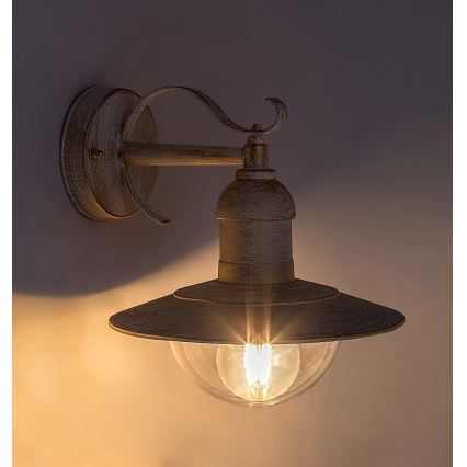Brilagi - Spoljno zidno svetlo MOLDE 1xE27/60W/230V IP44 bela/patina