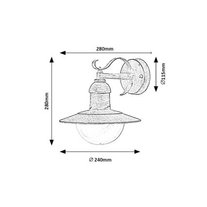 Brilagi - Spoljno zidno svetlo MOLDE 1xE27/60W/230V IP44 bela/patina