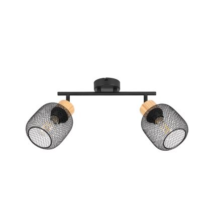 Brilagi - Spot svetiljka BASKLITE 2xE27/15W/230V drvo/crna