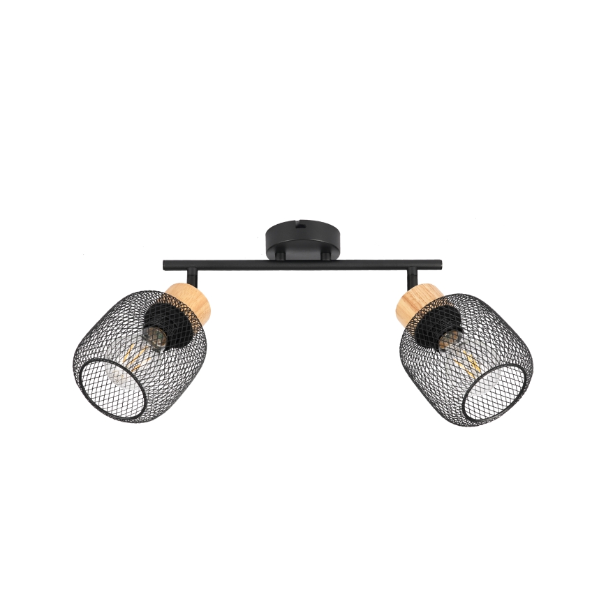 Brilagi - Spot svetiljka BASKLITE 2xE27/15W/230V drvo/crna