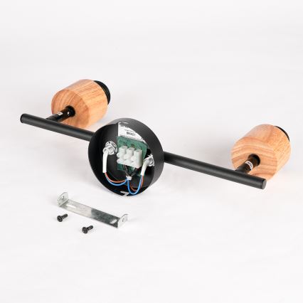 Brilagi - Spot svetiljka BASKLITE 2xE27/15W/230V drvo/crna