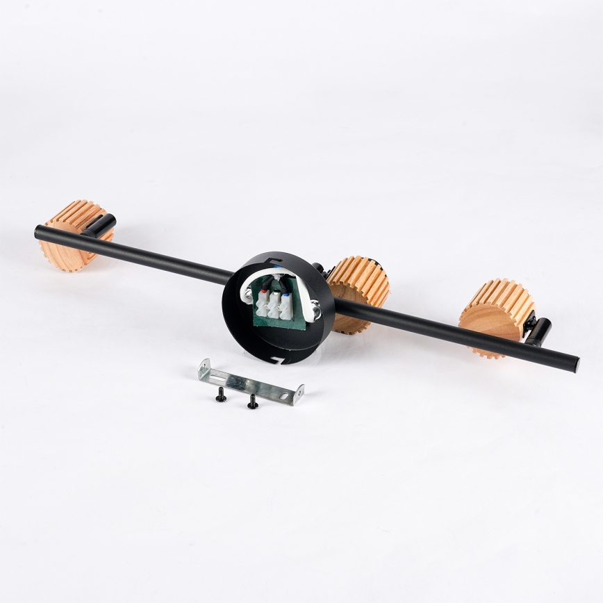 Brilagi - Spot svetiljka BASKLITE 3xE27/15W/230V drvo/crna