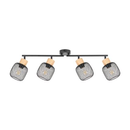 Brilagi - Spot svetiljka BASKLITE 4xE27/15W/230V drvo/crna