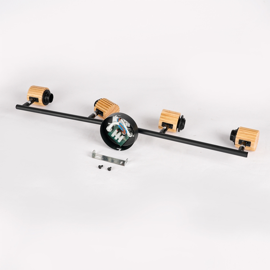 Brilagi - Spot svetiljka BASKLITE 4xE27/15W/230V drvo/crna