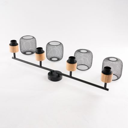 Brilagi - Spot svetiljka BASKLITE 4xE27/15W/230V drvo/crna