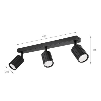 Brilagi - Spot svetiljka CRISPINA 3xGU10/10W/230V crna
