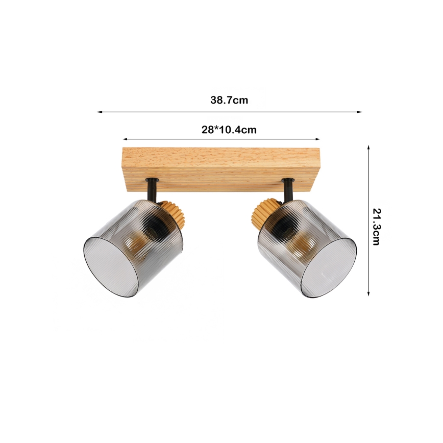 Brilagi - Spot svetiljka HYGGE 2xE14/15W/230V drvo/dimljeno