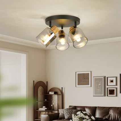 Brilagi - Spot svetiljka HYGGE 3xE14/15W/230V crna/zadimljena