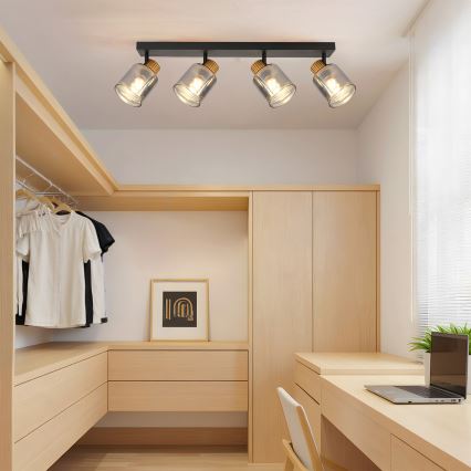 Brilagi - Spot svetiljka HYGGE 4xE14/15W/230V crna/zadimljena