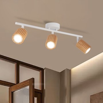 Brilagi - Spot svetiljka MODERN WOOD 3xGU10/8W/230V drvo/bela