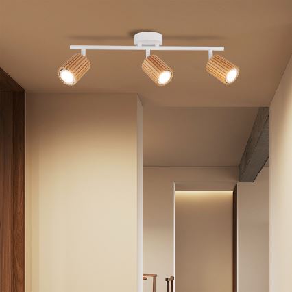 Brilagi - Spot svetiljka MODERN WOOD 3xGU10/8W/230V drvo/bela