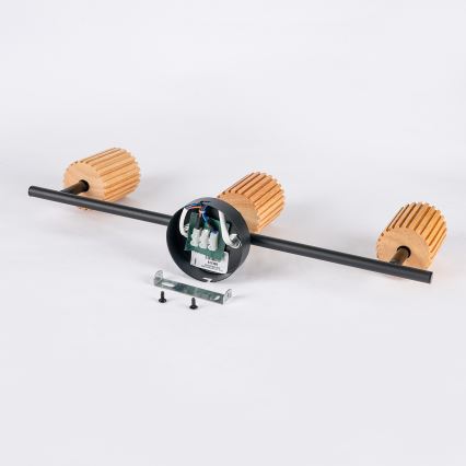 Brilagi - Spot svetiljka MODERN WOOD 3xGU10/8W/230V drvo/crna